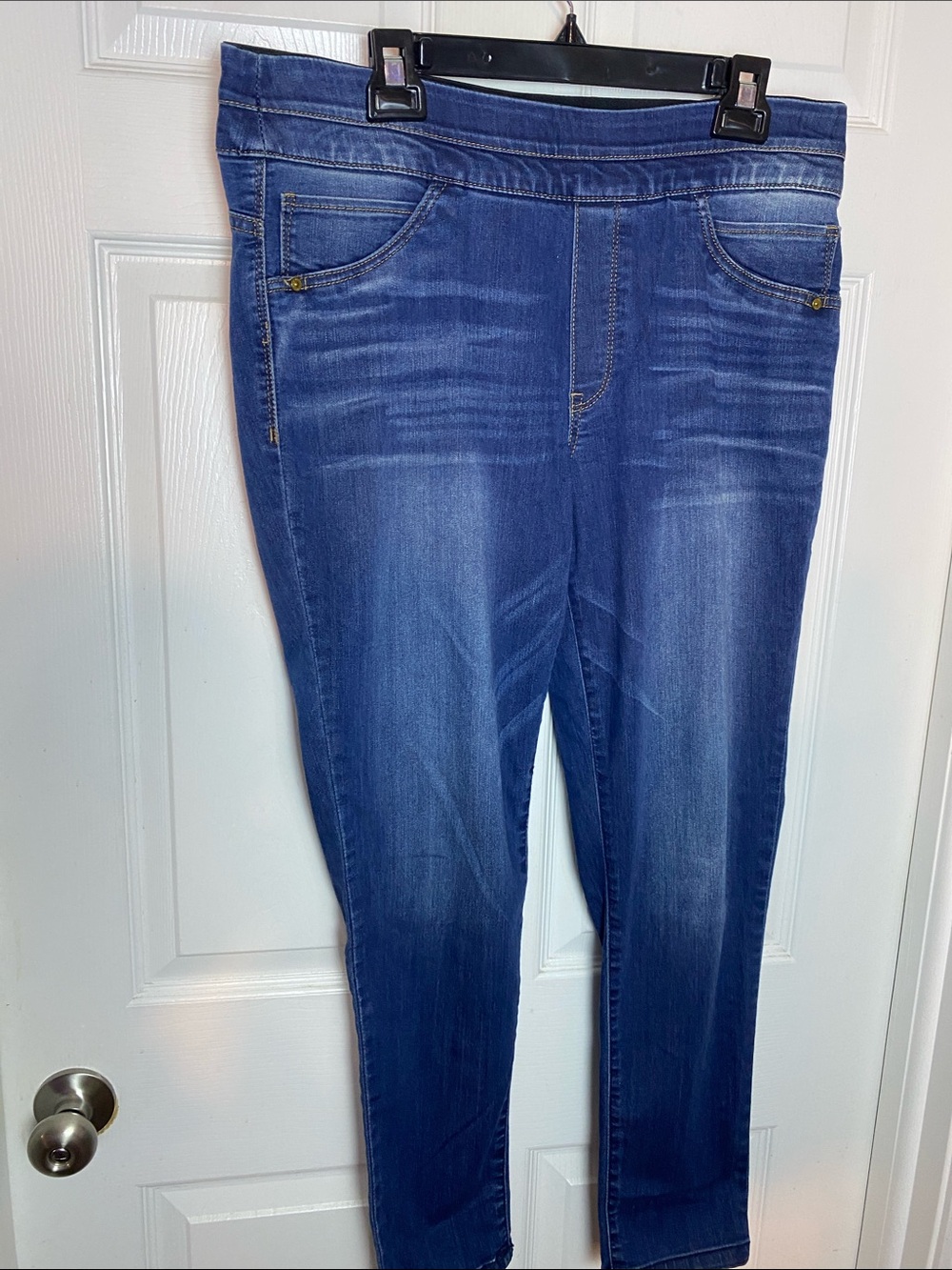 Democracy Slim Pull-On Jeggings in Dark Blue Wash